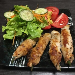 お弁当に　オクラとシソの豚肉巻き